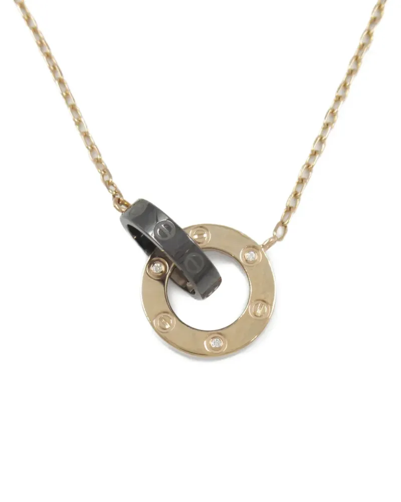 Cartier 2010s 18kt Love Rotgoldhalskette mit Diamant - Rosa Rosa