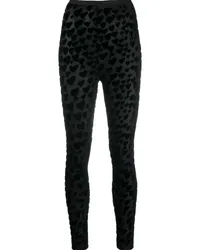 AMI Paris Bestickte Leggings Schwarz