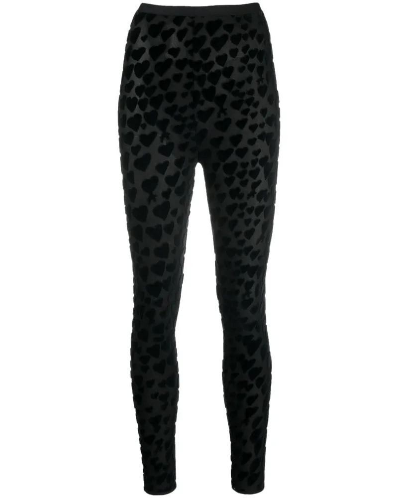 AMI Paris Bestickte Leggings - Schwarz Schwarz