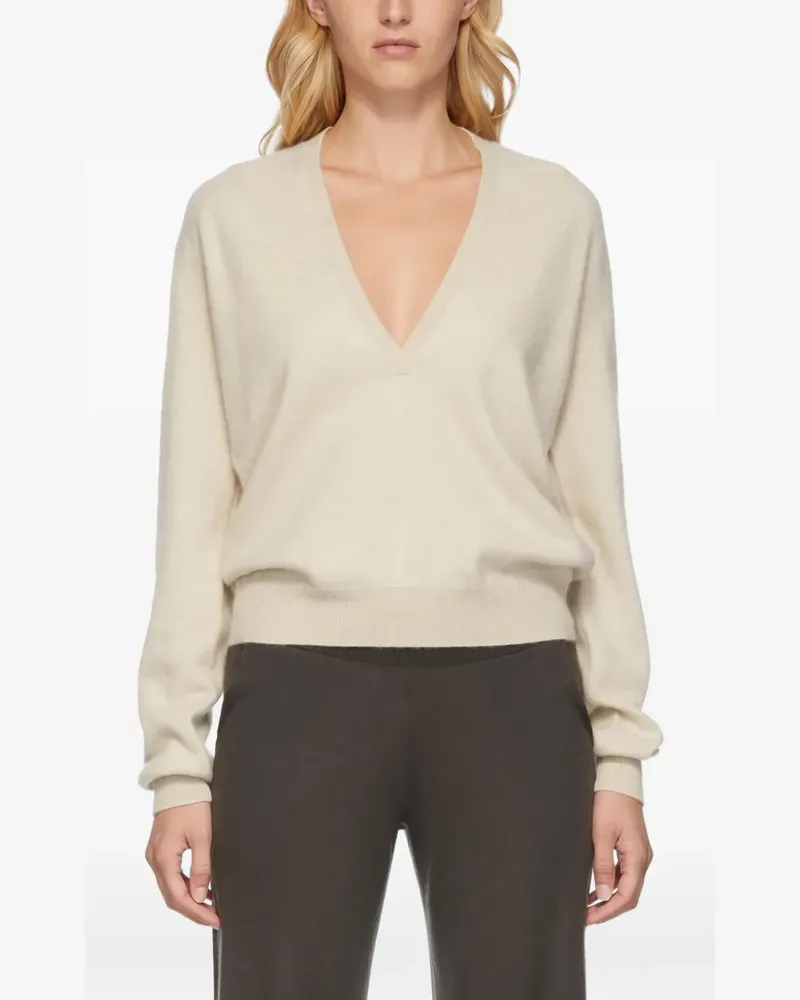 Frenckenberger deep V-neck sweater - Nude Nude