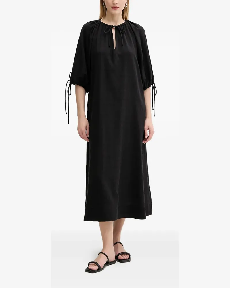 Samsøe & Samsøe Samatera Midikleid mit Schleifendetail - Schwarz Schwarz