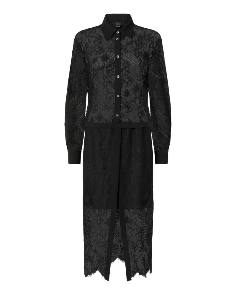 Pinko Maxikleid mit Spitzeneinsatz - Schwarz Schwarz