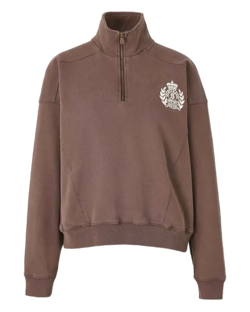 SPORTY & RICH Sweatshirt mit Logo-Stickerei - Braun Braun