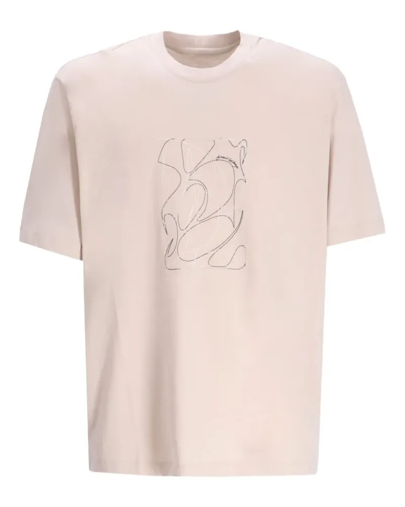 Armani Exchange T-Shirt mit grafischem Print - Nude Nude