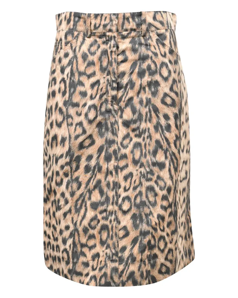Victoria Beckham leopard-print midi skirt - Nude Nude