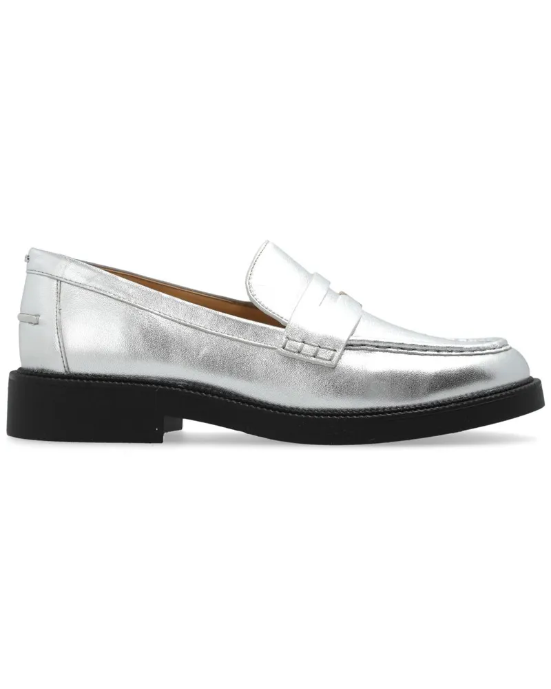 Michael Kors Eden Loafer aus metallischem Leder - Silber Silber