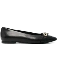 Furla Ballerinas mit Logo-Schild Schwarz