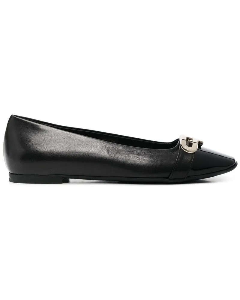 Furla Ballerinas mit Logo-Schild Schwarz