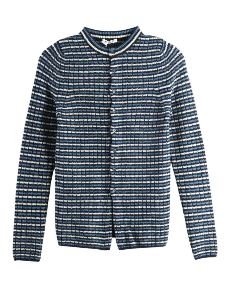AURALEE Gestreifter Cardigan - Blau Blau