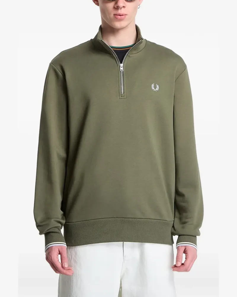 Fred Perry half-zip embroidered-logo sweatshirt - Grün Grün