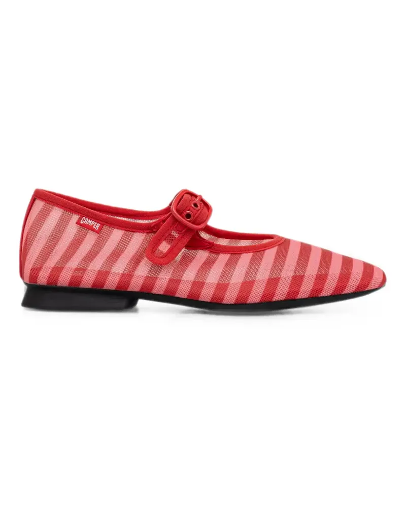 Camper Casi Myra striped buckle-strap ballet flats - Rot Rot