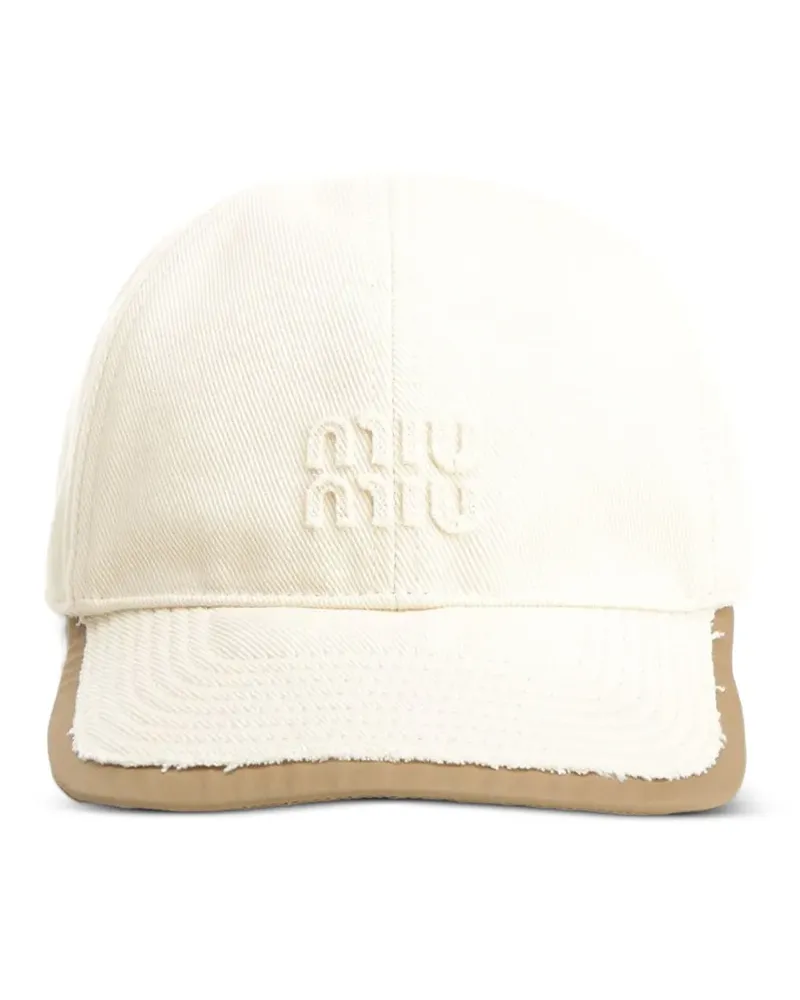 Miu Miu drill and poplin baseball cap - Nude Nude