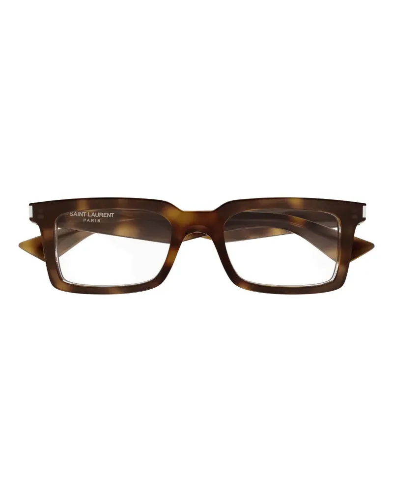 Saint Laurent Brille mit eckigem Gestell - Braun Braun