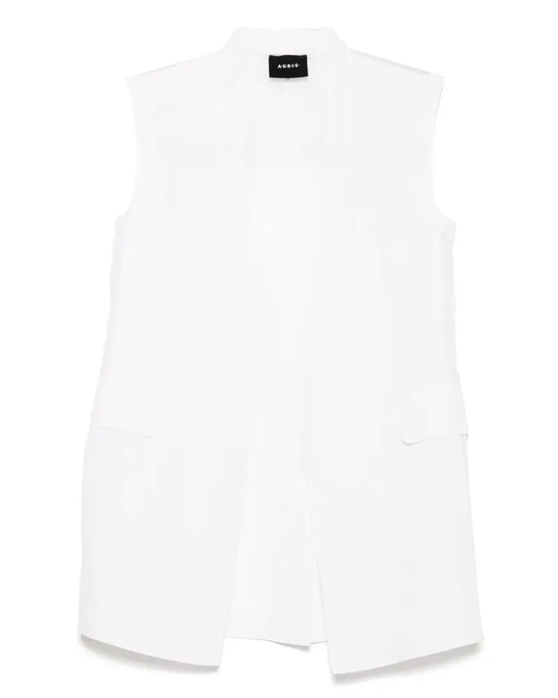 Akris Semi-transparente Seidenweste - Weiß Weiß