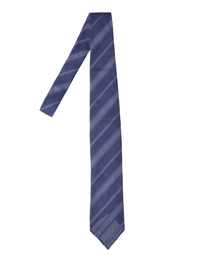 Cesare Attolini Krawatte mit diagonalen Streifen - Blau Blau
