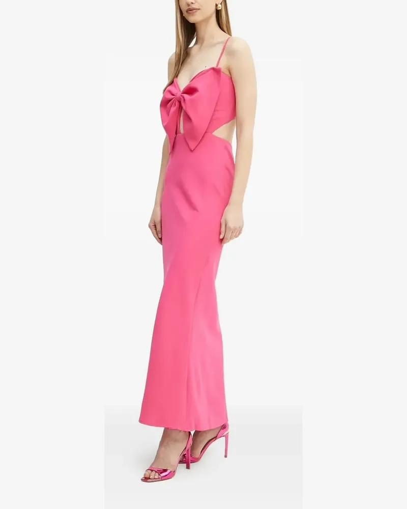 Bardot Maxikleid mit Schleifendetail - Rosa Rosa
