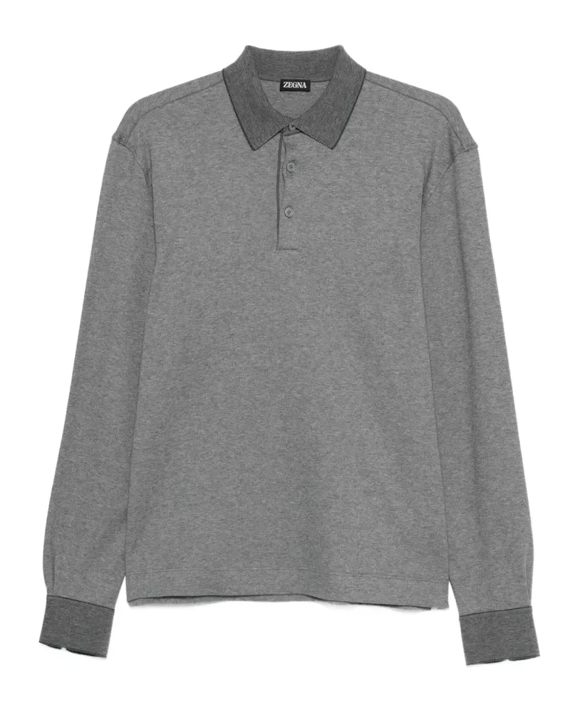 Ermenegildo Zegna Langärmeliges Poloshirt - Grau Grau