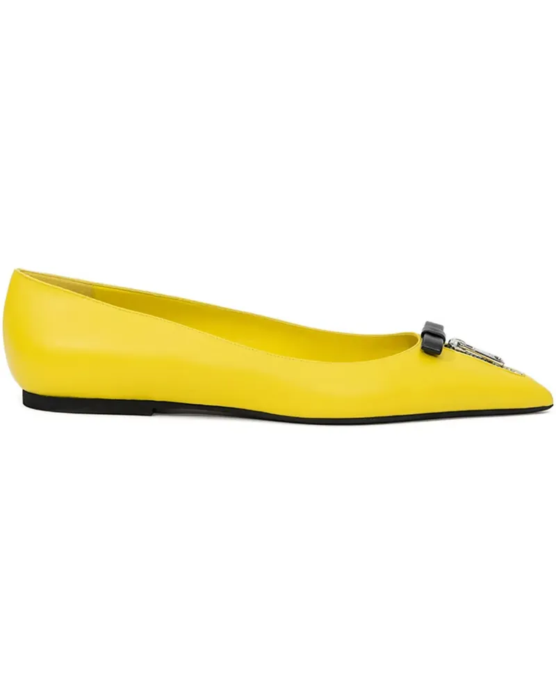 N° 21 Spitze Ballerinas aus Lackleder - Gelb Gelb