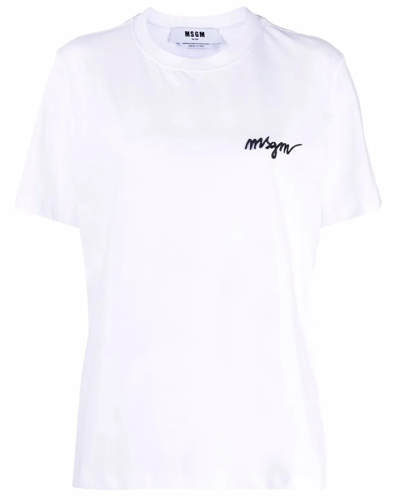 MSGM T-Shirt mit Logo - Weiß Weiß