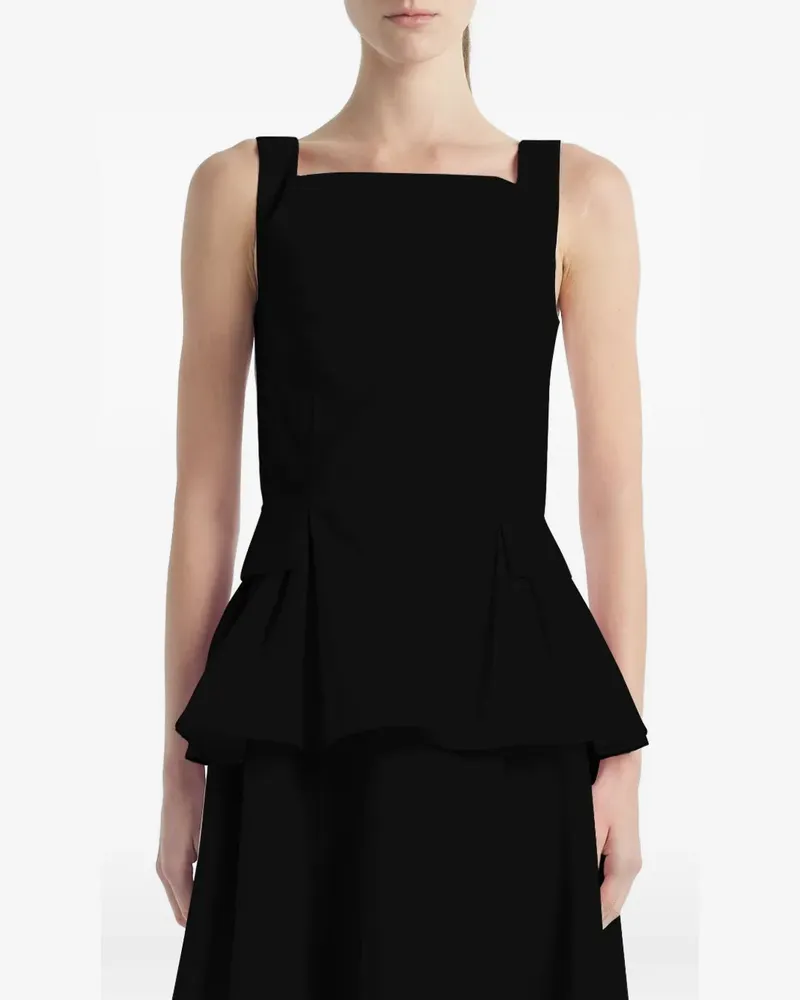Adam Lippes Soleil peplum blouse - Schwarz Schwarz