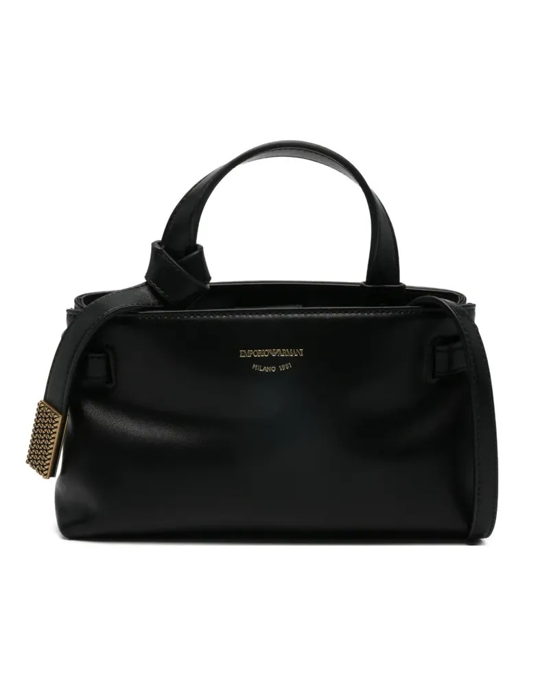 Emporio Armani knot detail handle tote bag - Schwarz Schwarz
