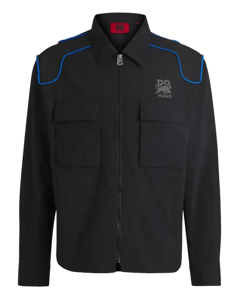HUGO BOSS x Red Bull Hemdjacke mit Carbon Stealth-Logo - Schwarz Schwarz
