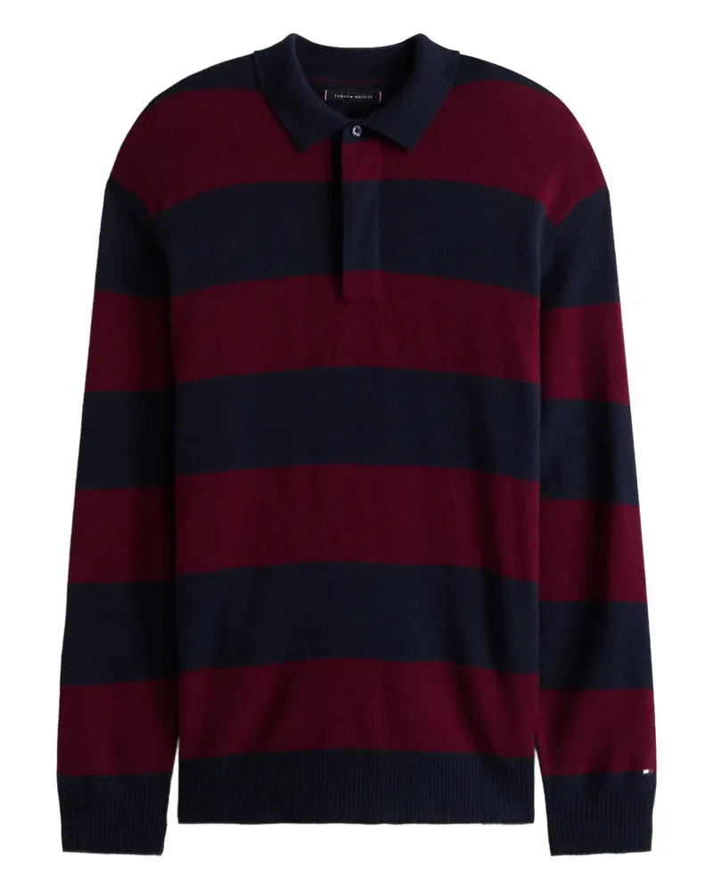 Tommy Hilfiger striped-collared polo-shirt - Blau Blau