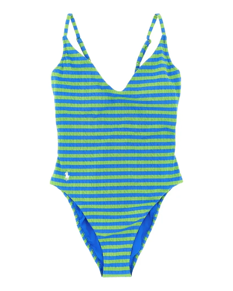Ralph Lauren Polo striped cable-knit swimsuit - Blau Blau