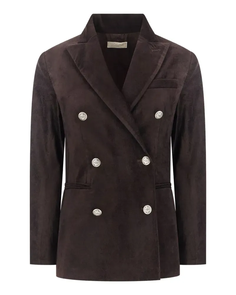Antonelli Firenze double-breasted velvet jacket - Braun Braun