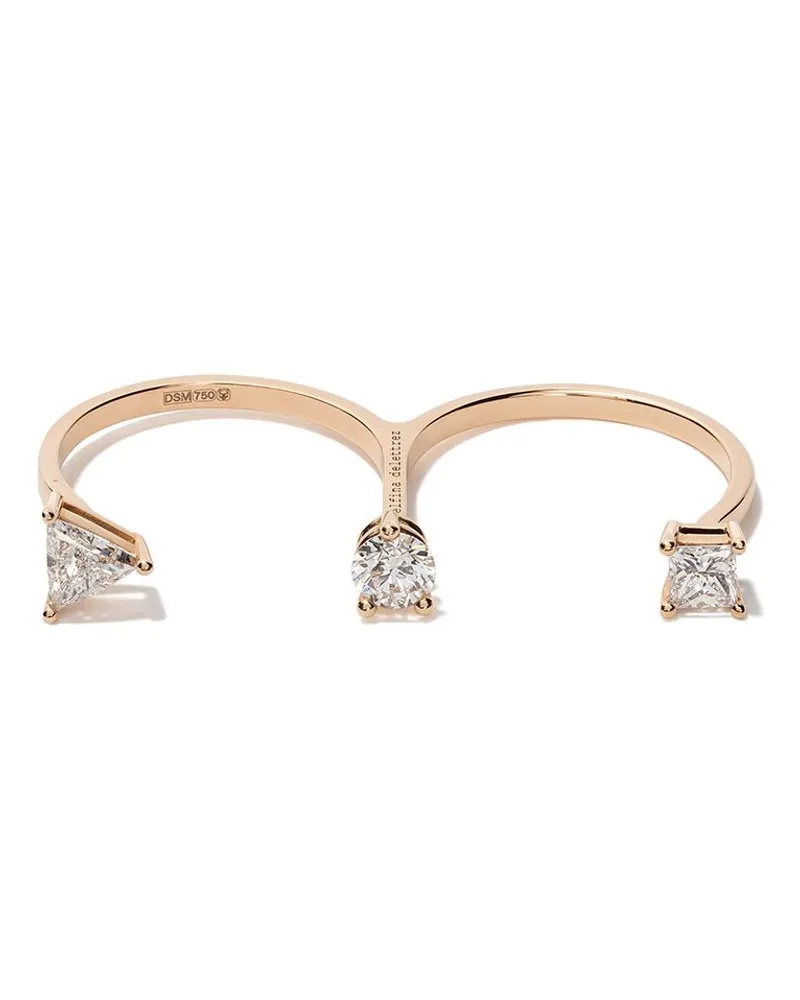 Delfina Delettrez 18kt 'Triple Diamond' Rotgoldring Rosa