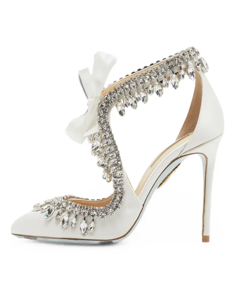 Aquazzura crystal-embellished ankle-strap pumps - Nude Nude
