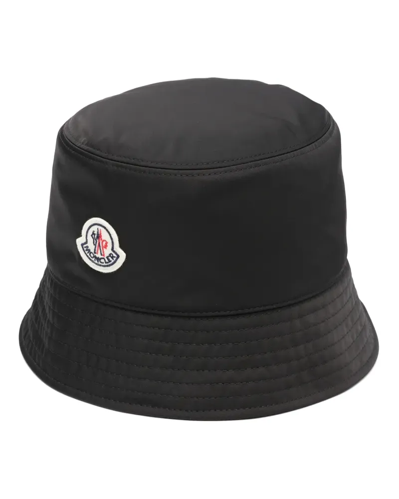 Moncler Fischerhut mit Logo-Patch - Schwarz Schwarz