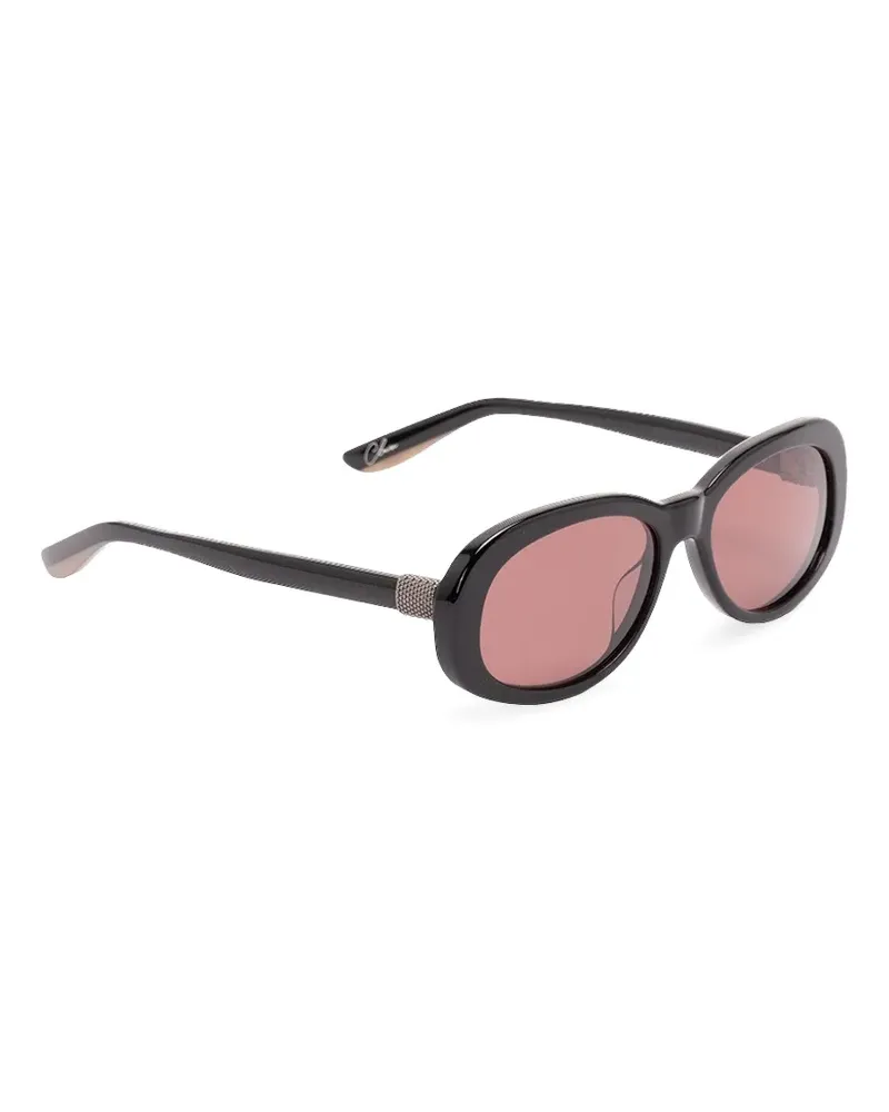 Brunello Cucinelli Claire Sonnenbrille mit ovalem Gestell - Schwarz Schwarz