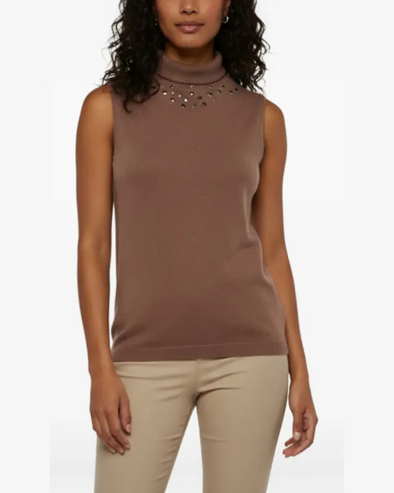 Fabiana Filippi stud-detail roll-neck top - Braun Braun