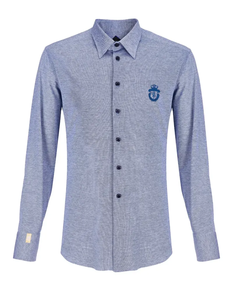 Billionaire embroidered slim shirt - Blau Blau