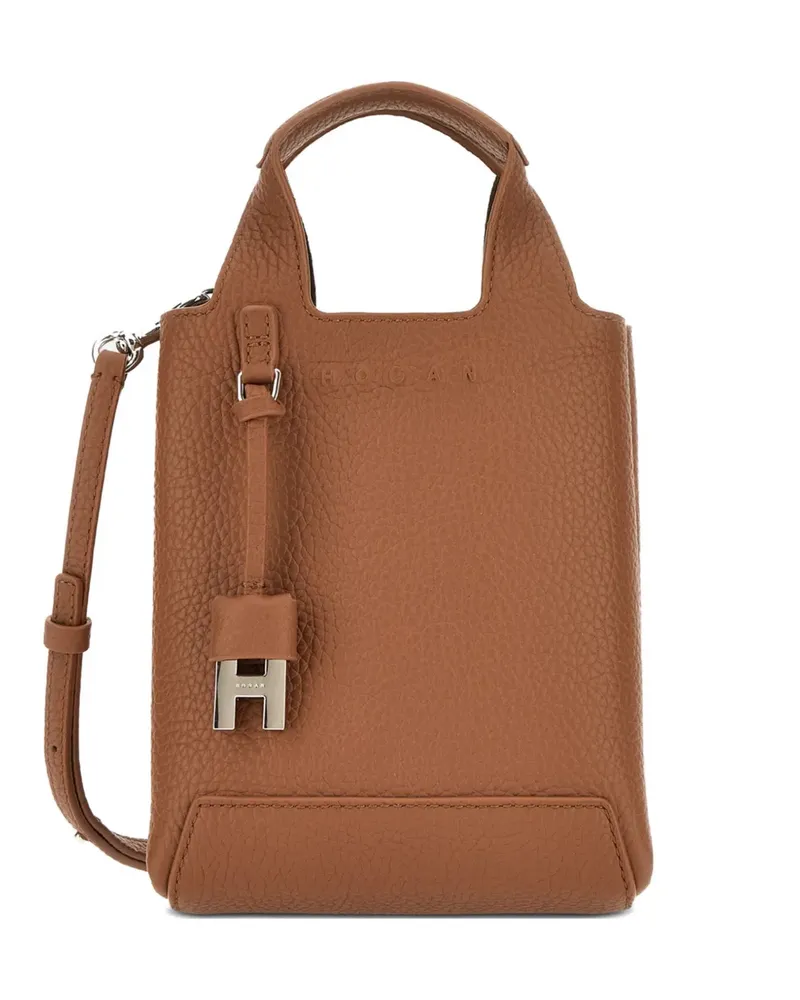Hogan Mini Tasche mit Logo-Anhänger - Braun Braun