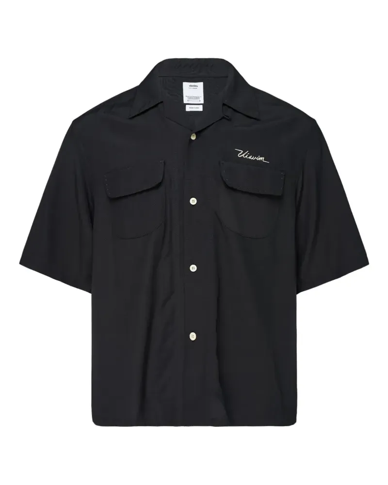 Visvim logo-print short-sleeve shirt - Schwarz Schwarz