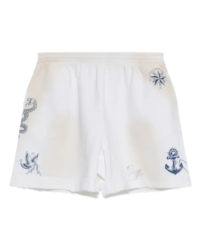 Balenciaga Shorts mit Tattoo-Print - Weiß Weiß