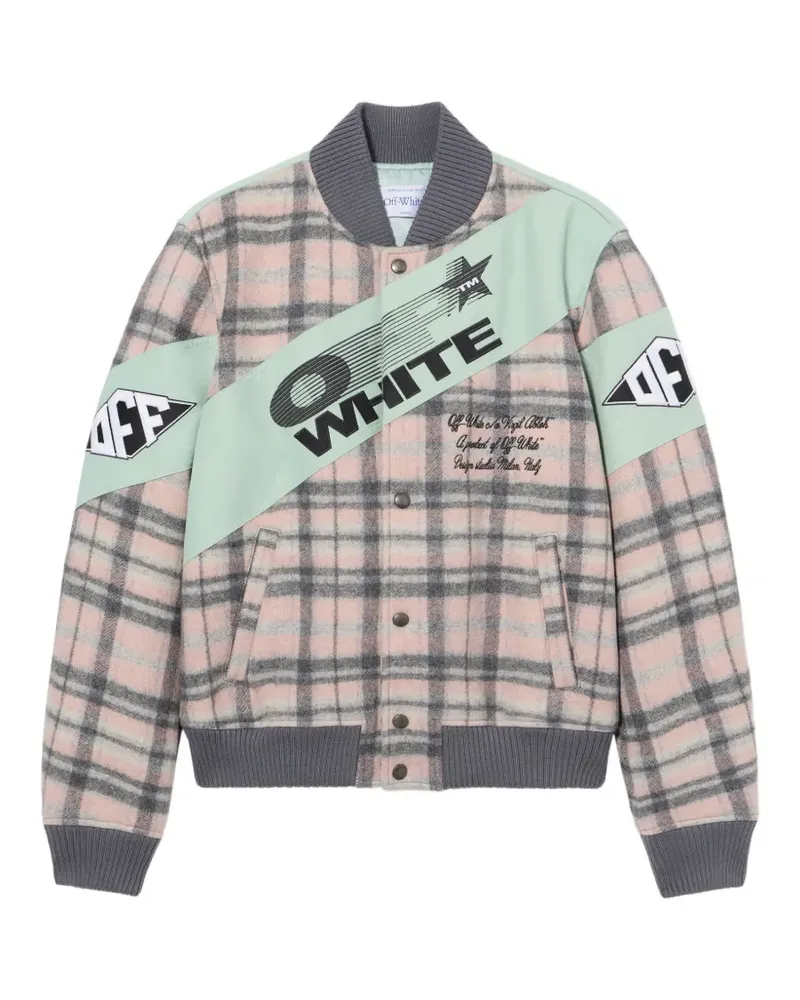 OFF-WHITE Bomberjacke mit Royal Check - Rosa Rosa