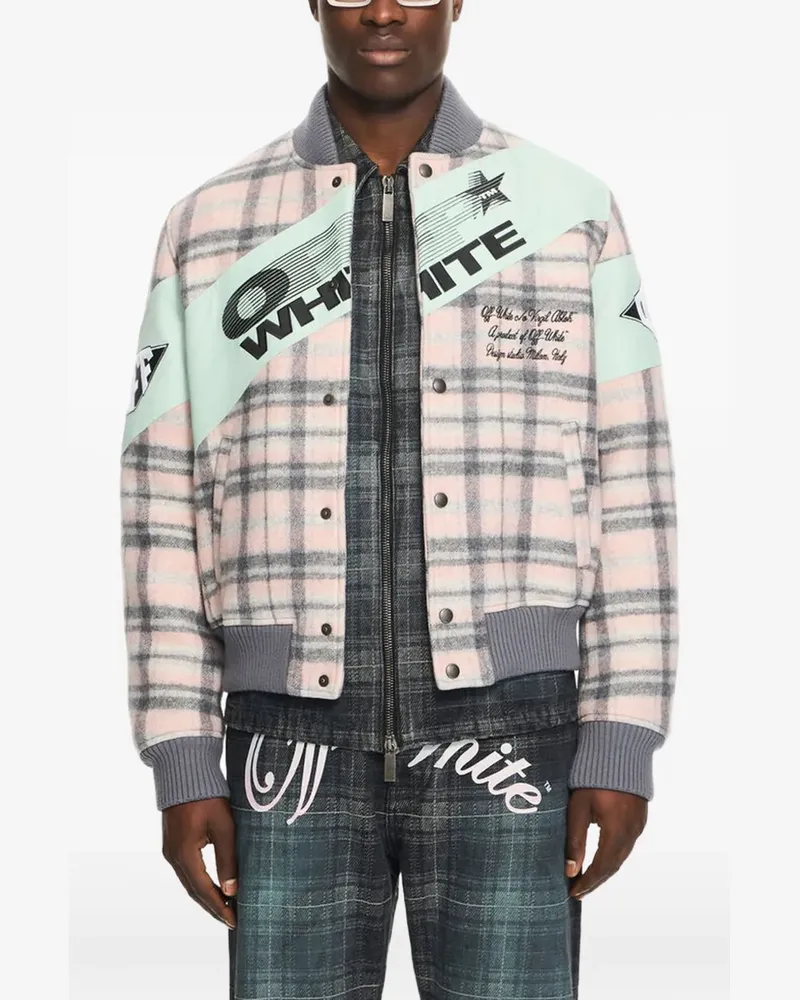 OFF-WHITE Bomberjacke mit Royal Check - Rosa Rosa