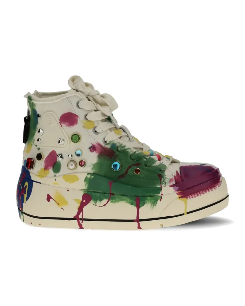 R13 painted embellished sneakers - Nude Nude