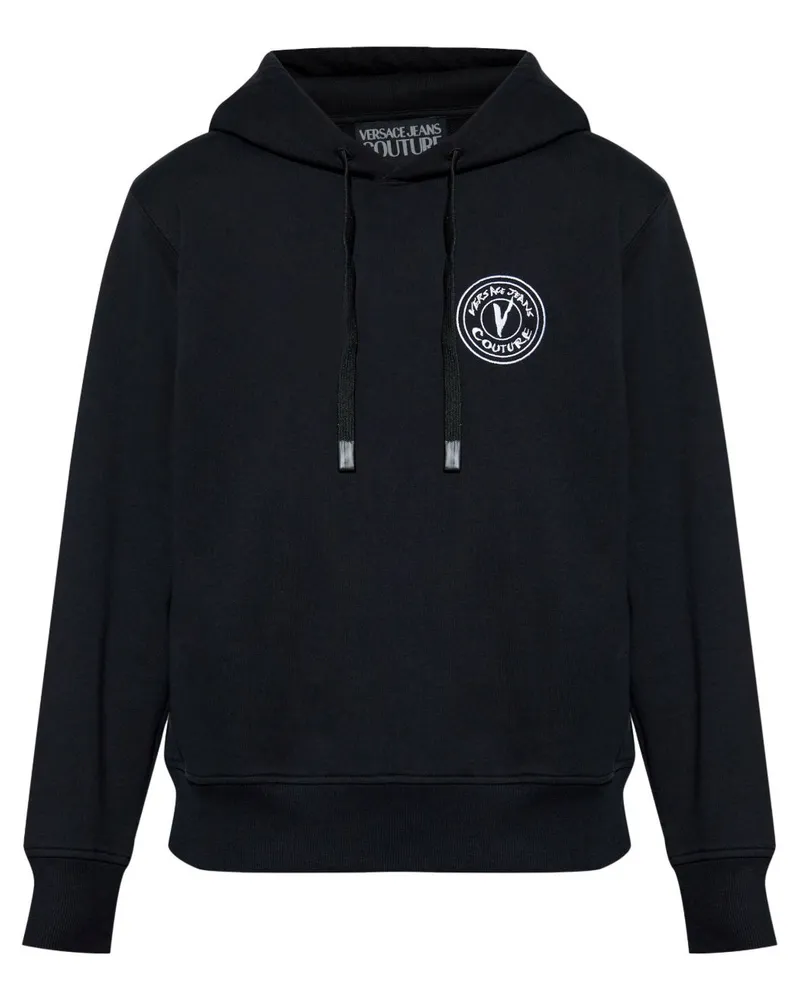 Versace Jeans Hoodie mit V-Emblem - Schwarz Schwarz