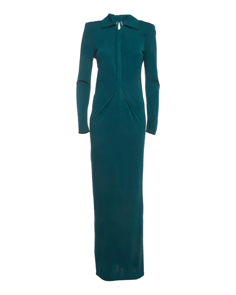 Roland Mouret gathered long-sleeve maxi dress - Grün Grün