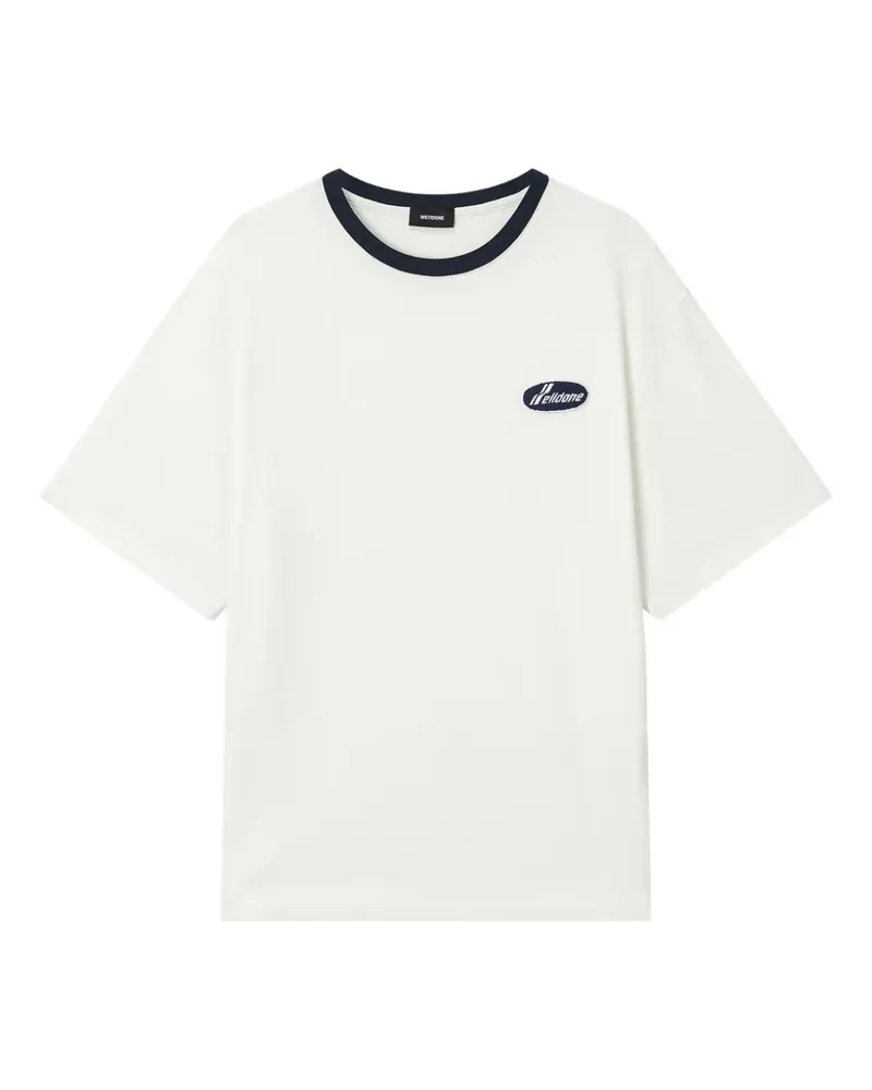 WE 11 DONE logo-patch ringer T-shirt - Weiß Weiß
