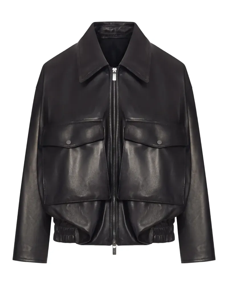 Salvatore Santoro pocket-detail leather jacket - Schwarz Schwarz