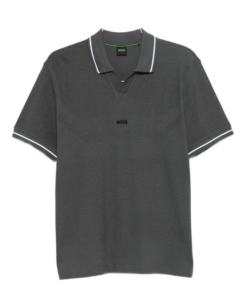 HUGO BOSS jacquard polo shirt - Grau Grau