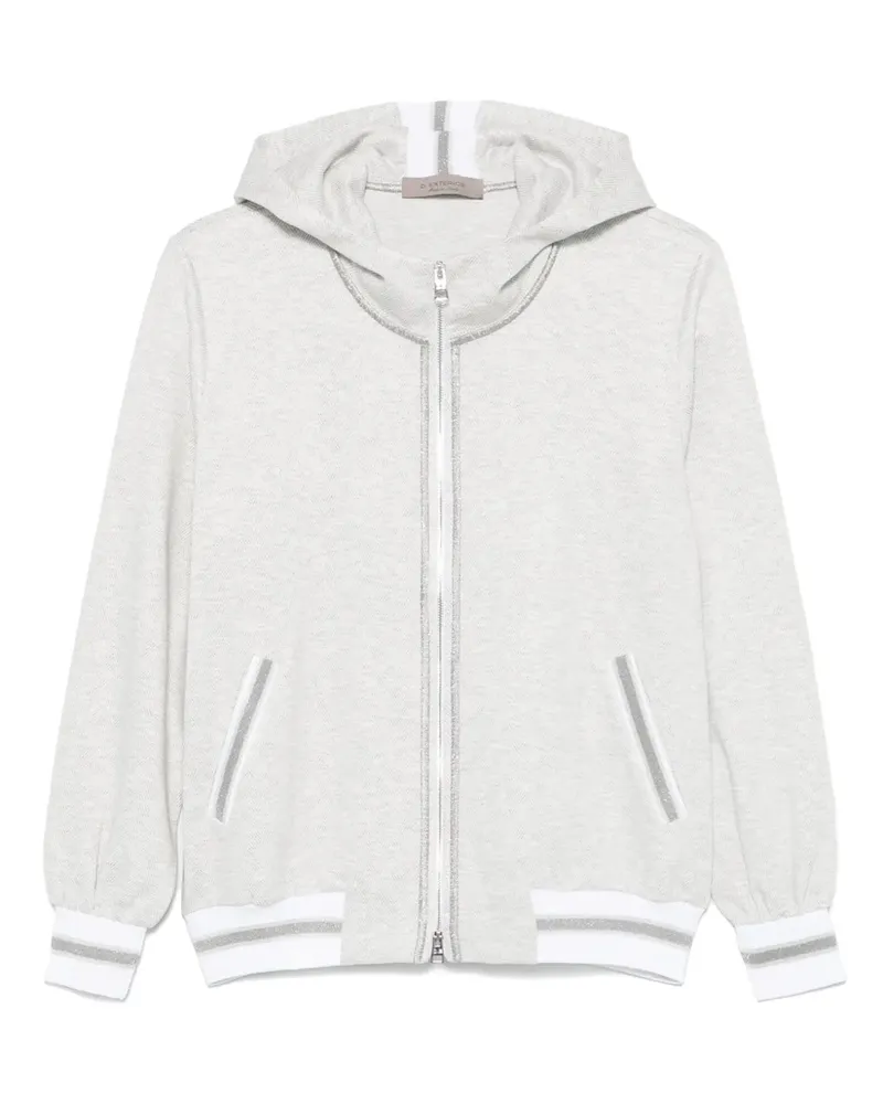 D.EXTERIOR Hoodie mit Fischgrätenmuster - Grau Grau