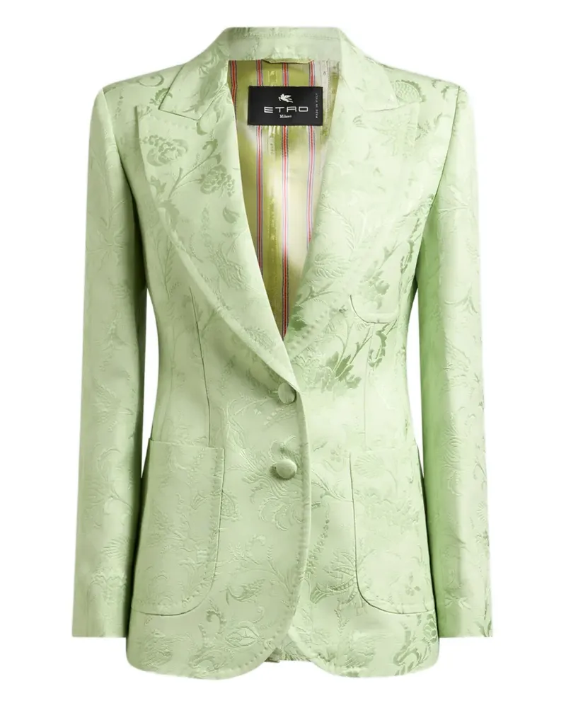 Etro single-breasted floral jacquard jacket - Grün Grün