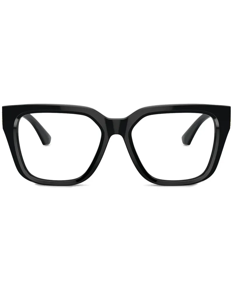 Burberry Eckige Brille mit Logo-Schild - Schwarz Schwarz