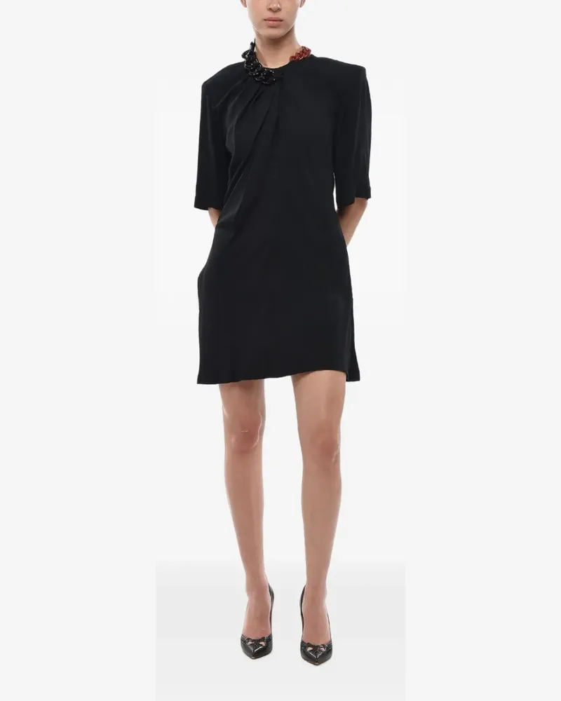 Stella McCartney Falabella chain-detail draped mini dress - Schwarz Schwarz